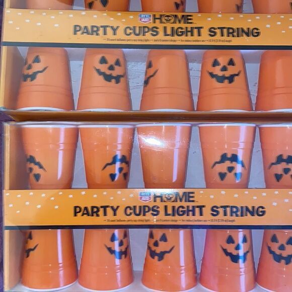 Jack-O-Lantern Party Cup  String Lights - Picture 2 of 3